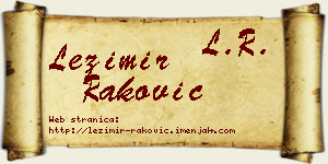 Ležimir Raković vizit kartica